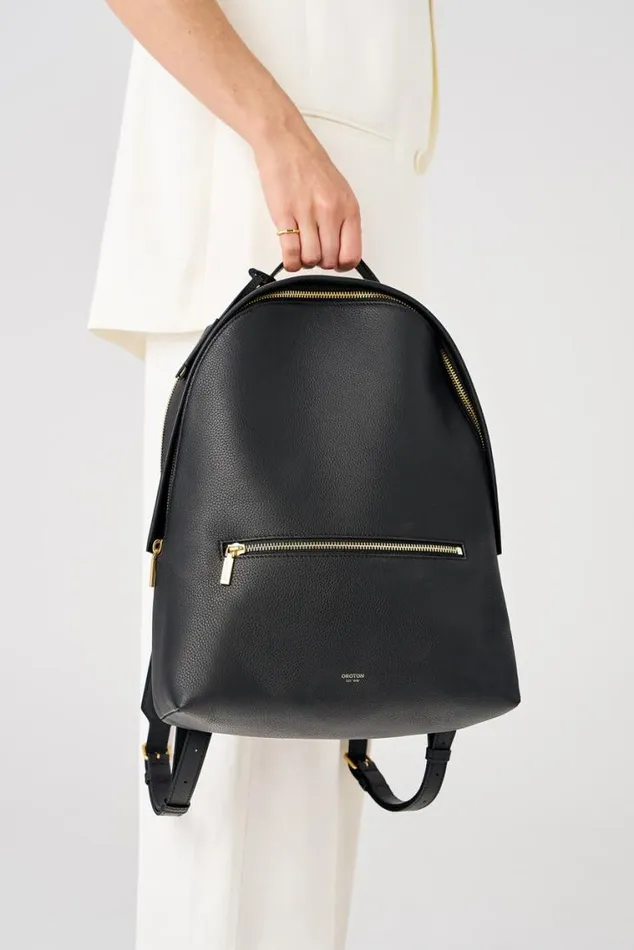 Oroton Work Margot Zip Backpack Black 8211 Women