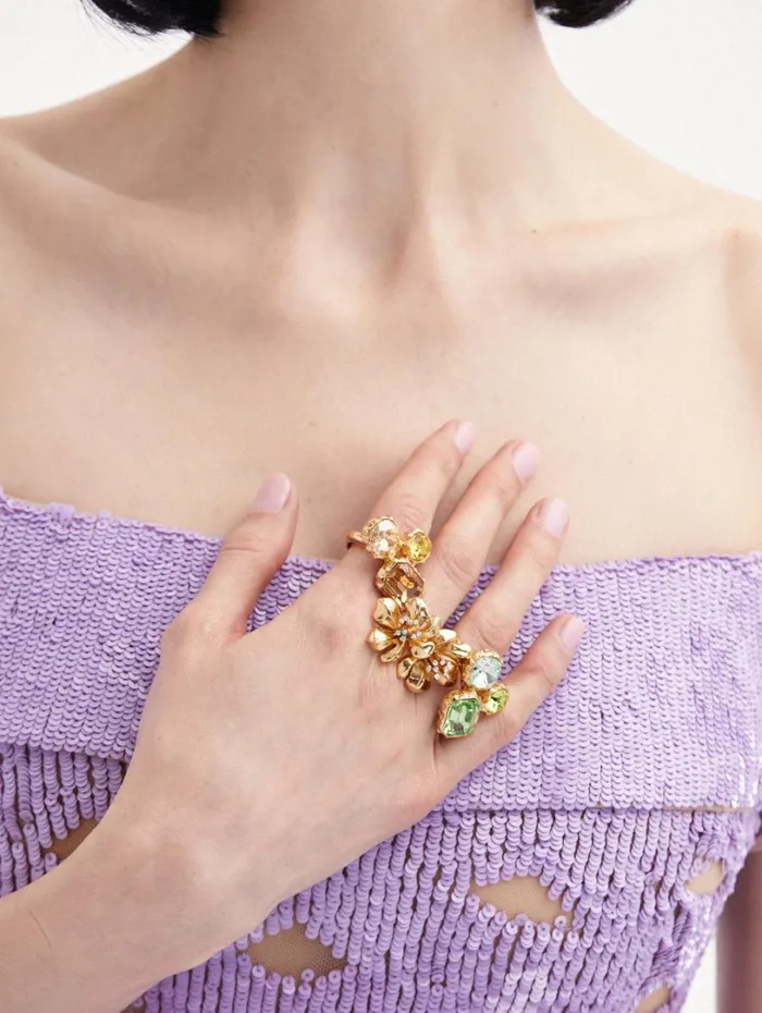 Oscar De La Renta Classic Crystal Ring Light Topaz Women Rings Oscar De La Renta Classic Crystal Ring Light Topaz Women Rings