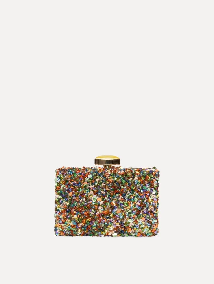 Oscar De La Renta Confetti Sequin Embroidered Minaudiere Rainbow Women Handbags