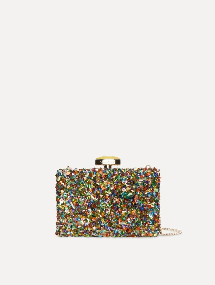 Oscar De La Renta Confetti Sequin Embroidered Minaudiere Rainbow Women Handbags