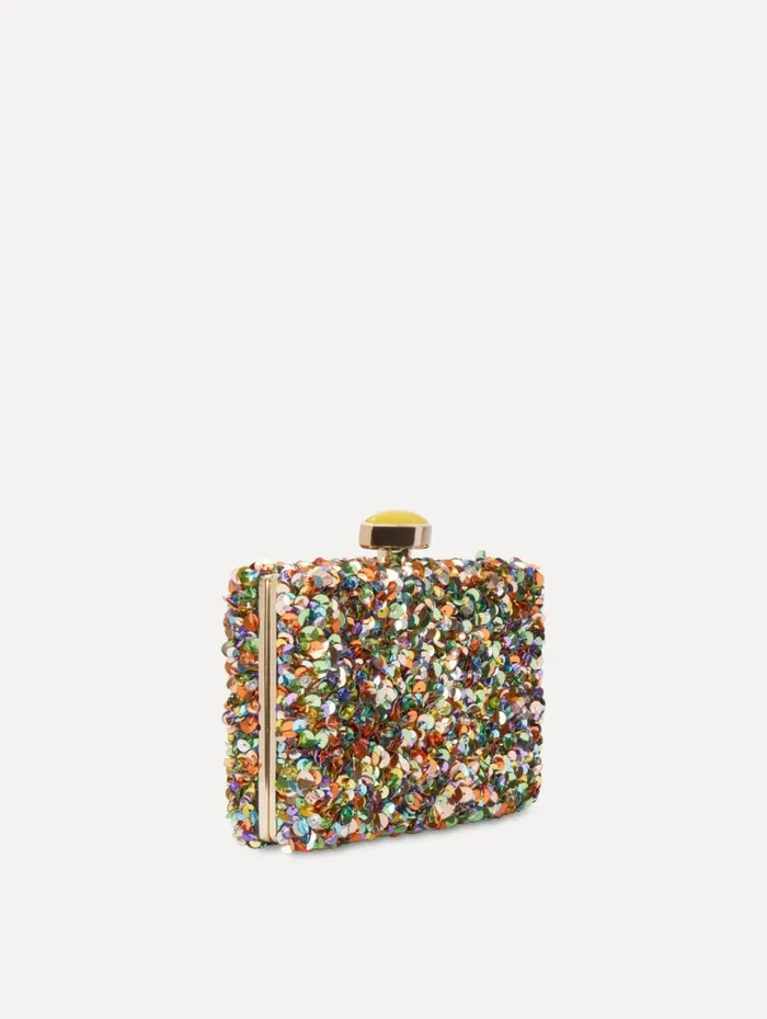Oscar De La Renta Confetti Sequin Embroidered Minaudiere Rainbow Women Handbags