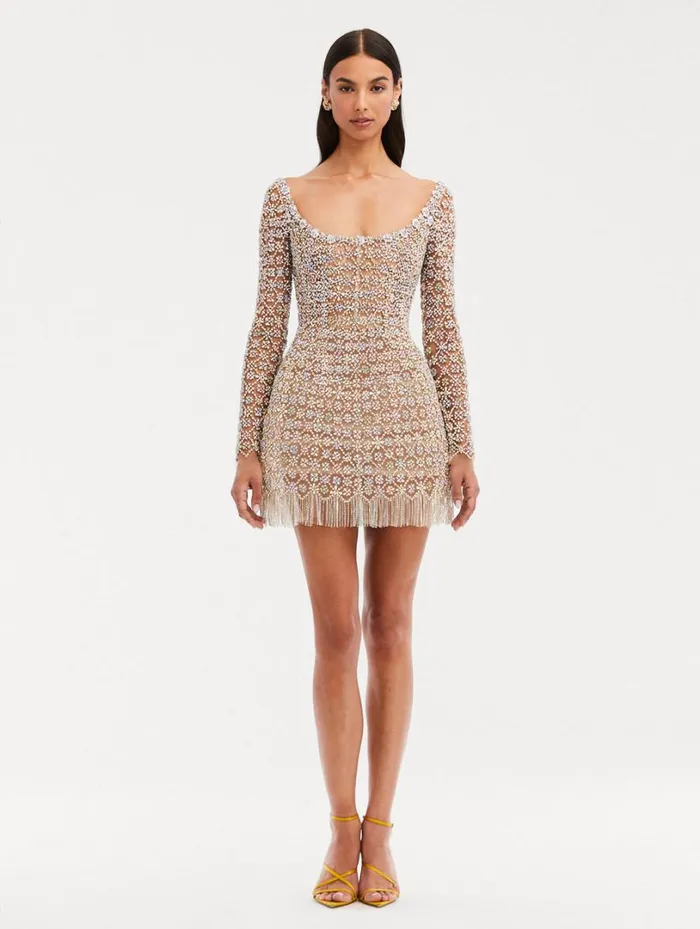 Oscar De La Renta Crystal Embroidered Cocktail Dress Multi Women Dresses Oscar De La Renta Crystal Embroidered Cocktail Dress Multi Women Dresses