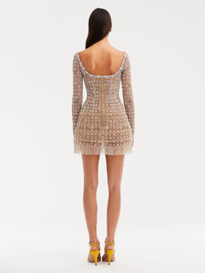 Oscar De La Renta Crystal Embroidered Cocktail Dress Multi Women Dresses Oscar De La Renta Crystal Embroidered Cocktail Dress Multi Women Dresses