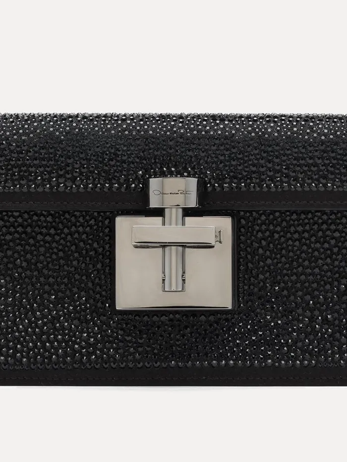 Oscar De La Renta Crystal Pav Alibi Clutch Black Women Handbags Oscar De La Renta Crystal Pav Alibi Clutch Black Women Handbags