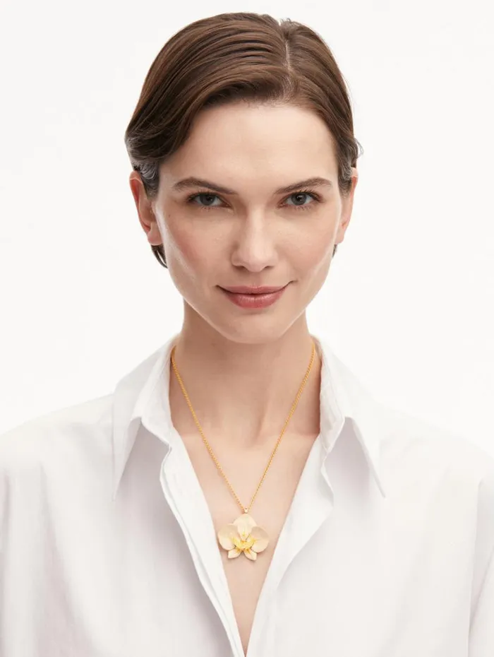 Oscar De La Renta Enamel Orchid Pendant Necklace Multi Women Necklaces Oscar De La Renta Enamel Orchid Pendant Necklace Multi Women Necklaces