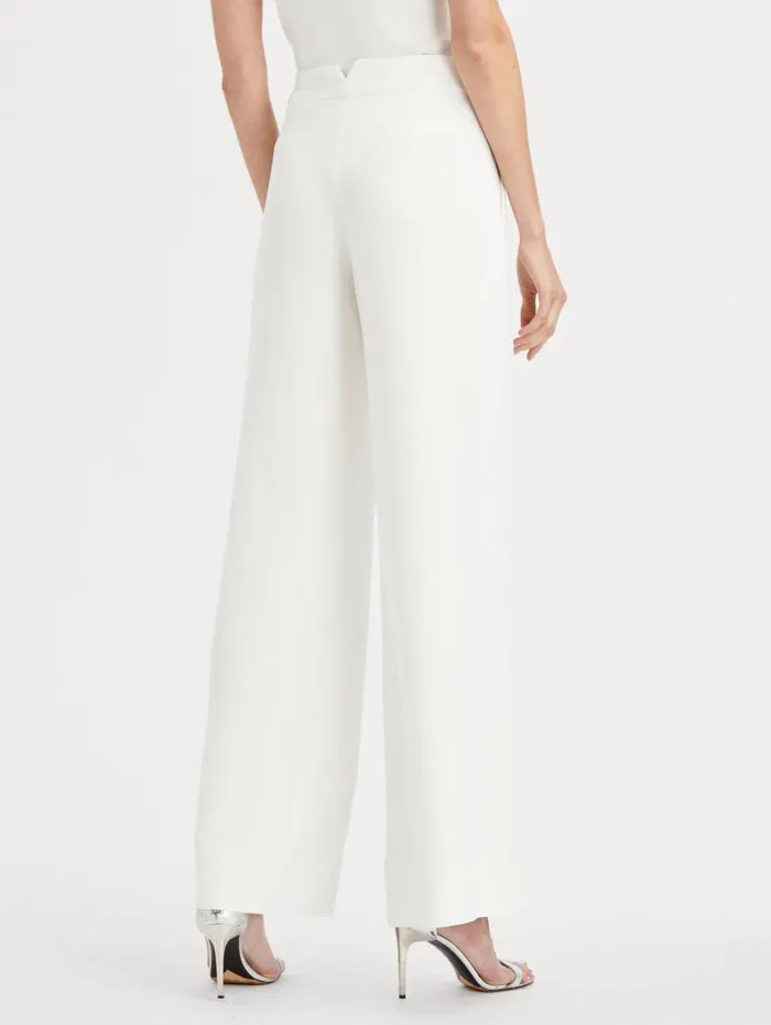 Oscar De La Renta High Waisted Wide Leg Pant Ivory Women Pants and Skirts Oscar De La Renta High Waisted Wide Leg Pant Ivory Women Pants and Skirts