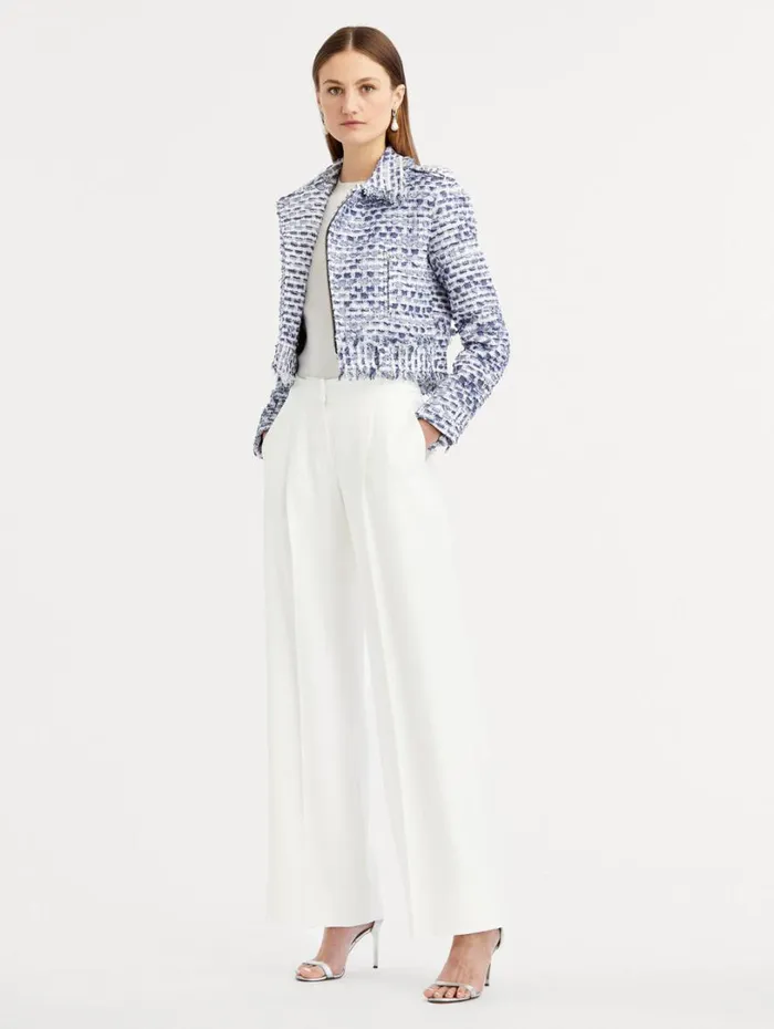 Oscar De La Renta High Waisted Wide Leg Pant Ivory Women Pants and Skirts Oscar De La Renta High Waisted Wide Leg Pant Ivory Women Pants and Skirts