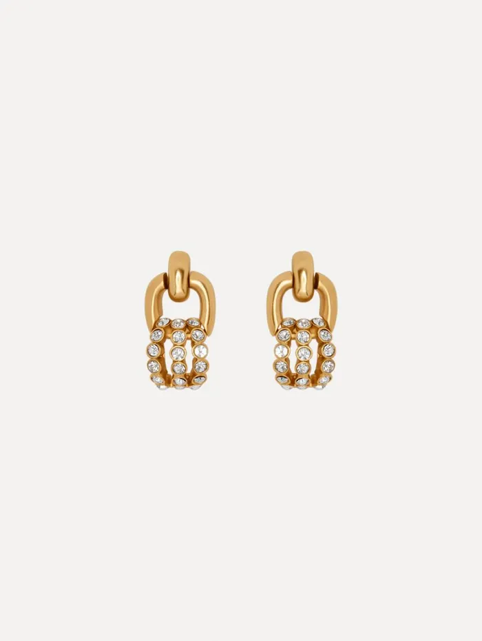 Oscar De La Renta Pav Link Earrings Crystal Women Earrings