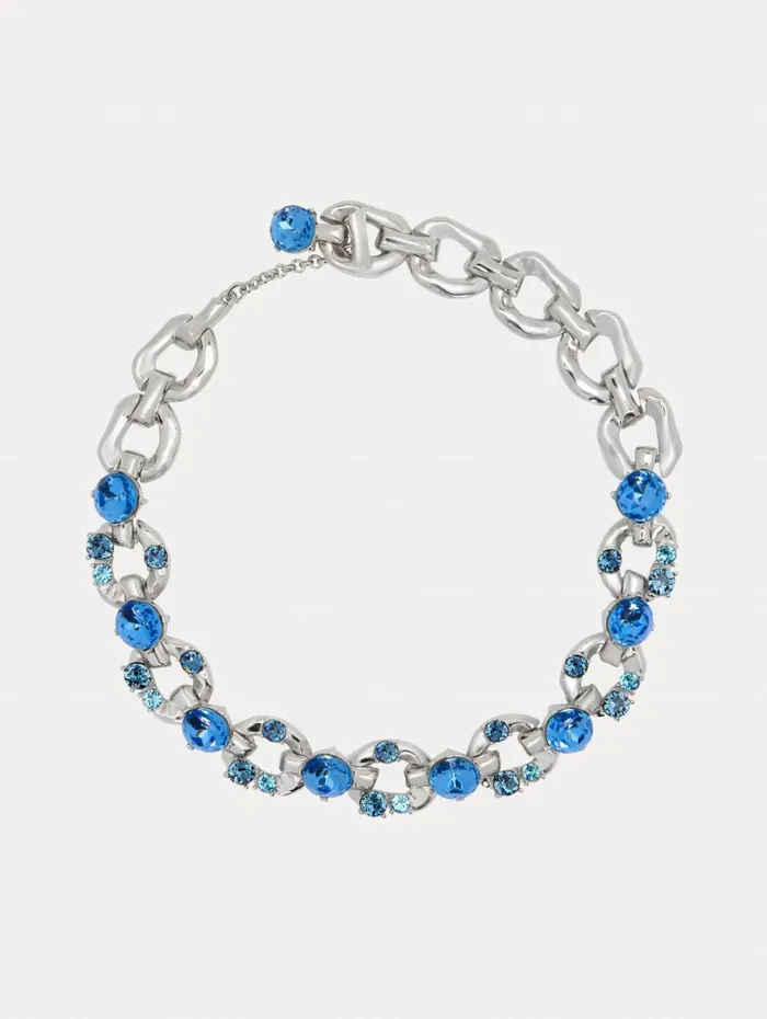 Oscar De La Renta Scramble ChainLink Necklace Aquamarine Women Necklaces