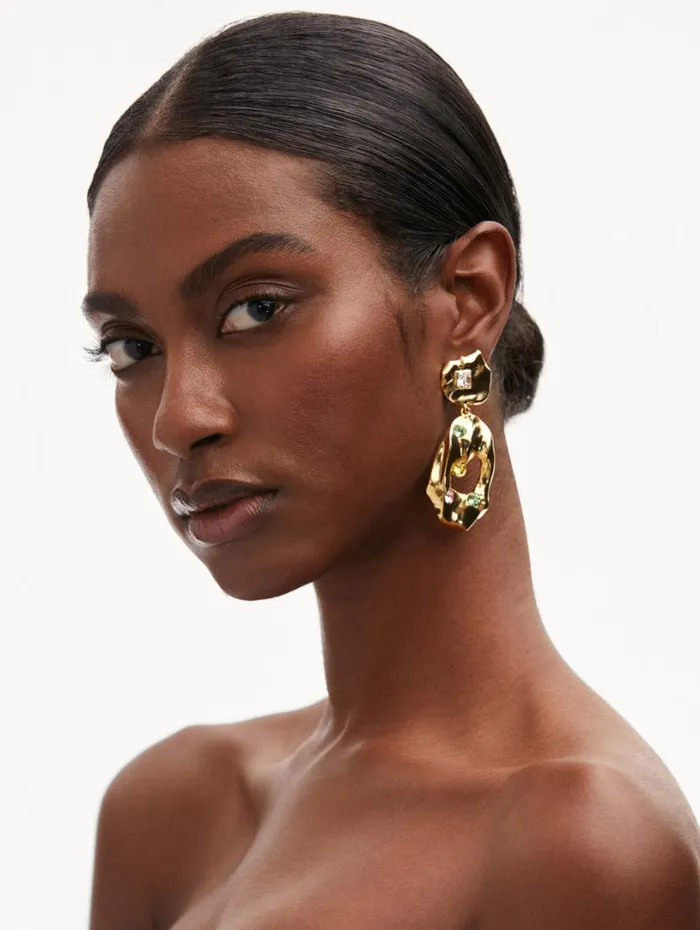 Oscar De La Renta Textured Metal Drop Earrings Multi Women Earrings Oscar De La Renta Textured Metal Drop Earrings Multi Women Earrings