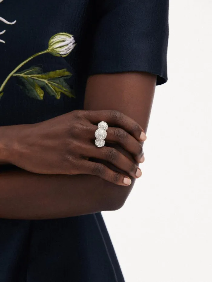 Oscar De La Renta Triple Sphere Crystal Ring Crystal Women Rings Oscar De La Renta Triple Sphere Crystal Ring Crystal Women Rings