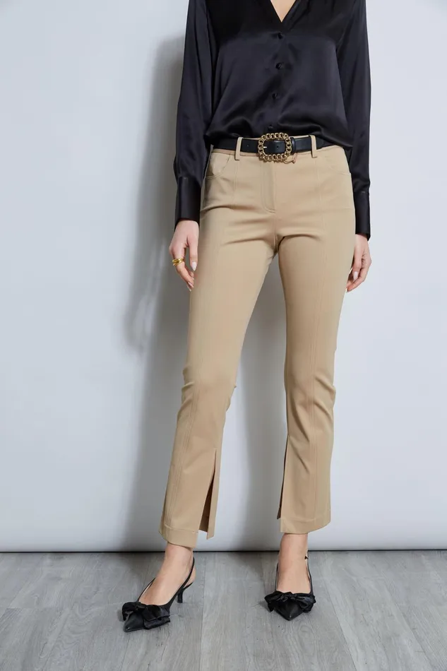 Outlet 8211 Women Bottoms Elie Tahari Inseam Slit Ponte Pant Sandcastle