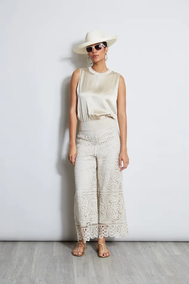 Outlet 8211 Women Bottoms Elie Tahari Lace Palazzo Pant Flour