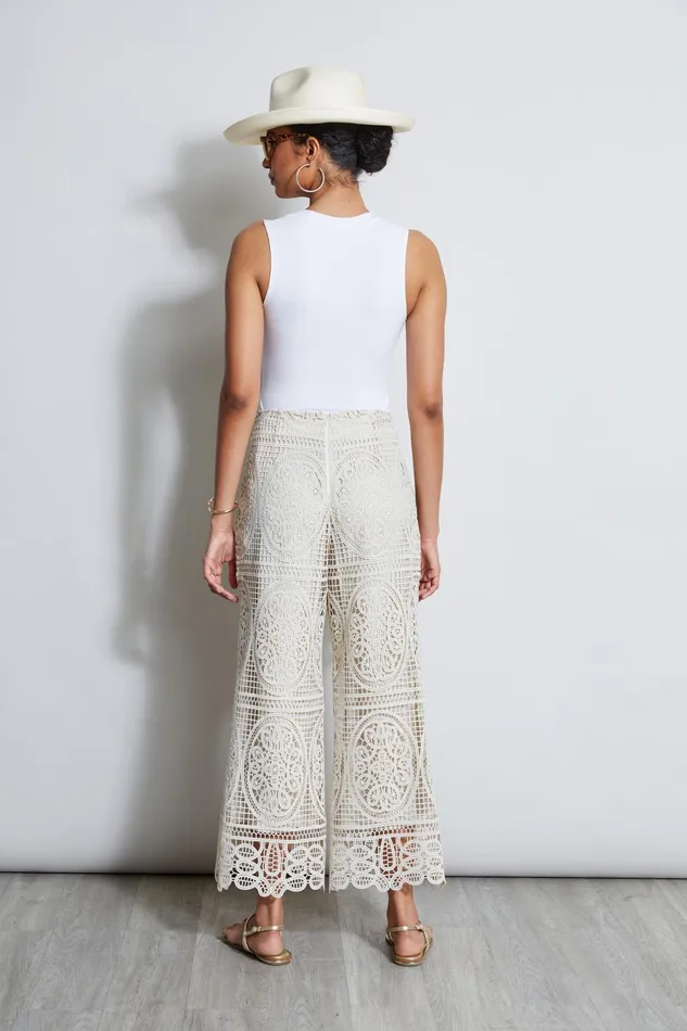 Outlet 8211 Women Bottoms Elie Tahari Lace Palazzo Pant Flour