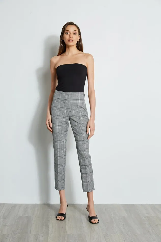 Outlet 8211 Women Bottoms Elie Tahari Plaid Ankle Pant Madelyn Plaid