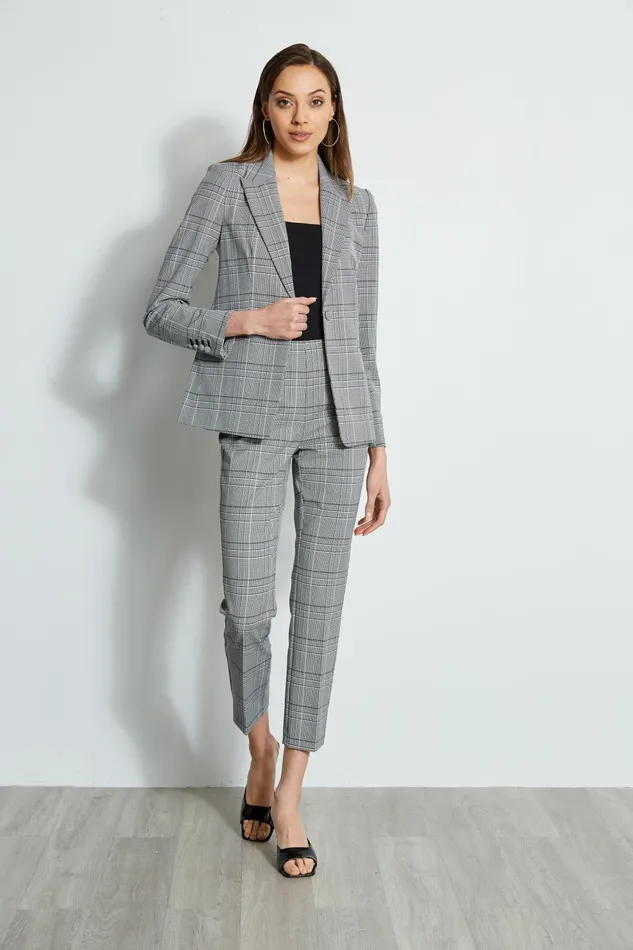 Outlet 8211 Women Bottoms Elie Tahari Plaid Ankle Pant Madelyn Plaid