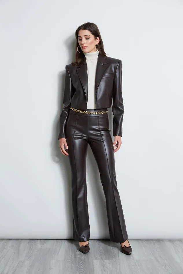 Outlet 8211 Women Bottoms Elie Tahari Vegan Leather Pant Espresso