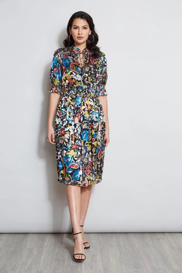 Outlet 8211 Women Dresses and Jumpsuits Elie Tahari Burnout Floral Paisley Dress Imprint Paisley