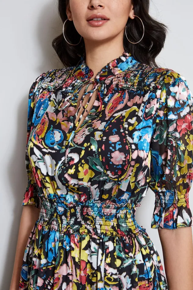 Outlet 8211 Women Dresses and Jumpsuits Elie Tahari Burnout Floral Paisley Dress Imprint Paisley