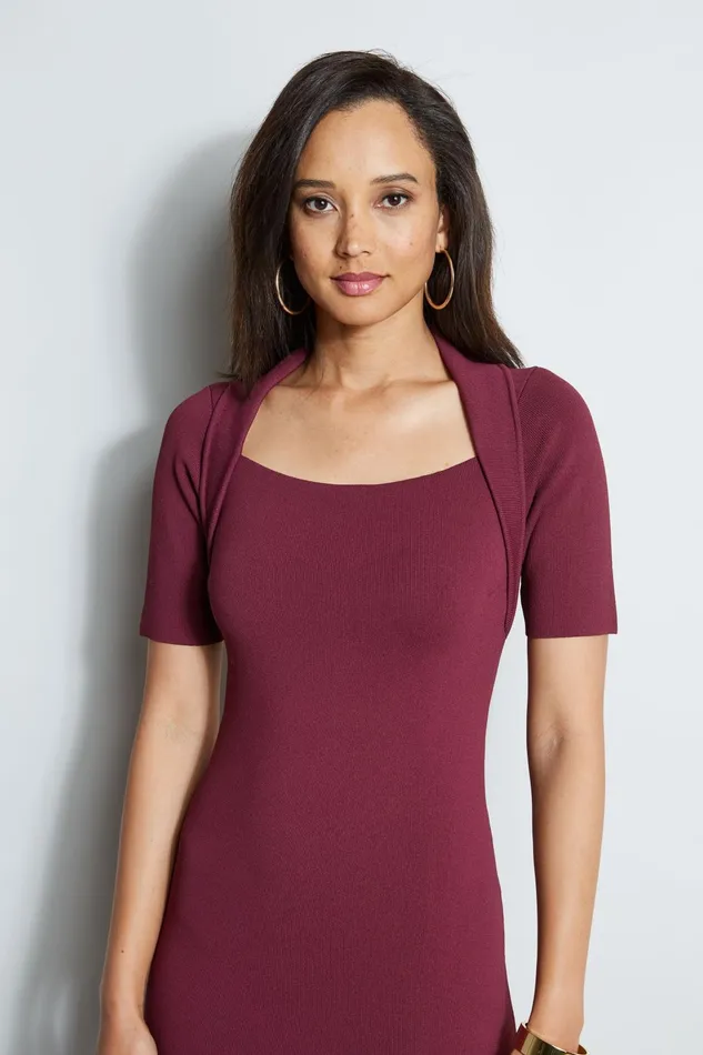 Outlet 8211 Women Dresses and Jumpsuits Elie Tahari Contour Sweater Dress Cranberry