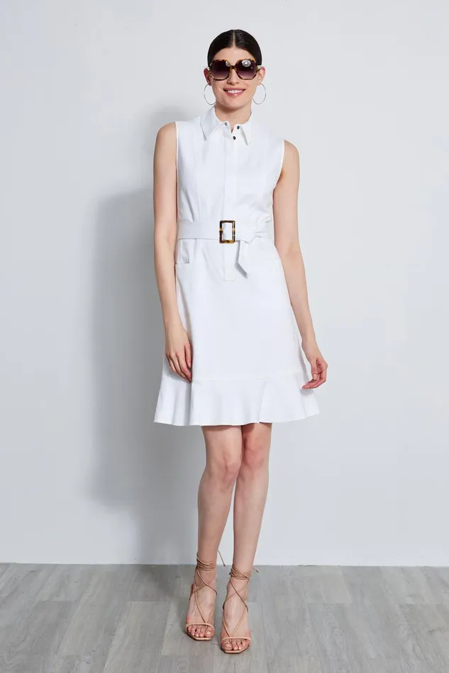 Outlet 8211 Women Dresses and Jumpsuits Elie Tahari Denim Fit and Flare Dress White