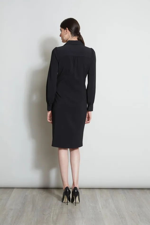 Outlet 8211 Women Dresses and Jumpsuits Elie Tahari Mock Wrap Tie Dress Black