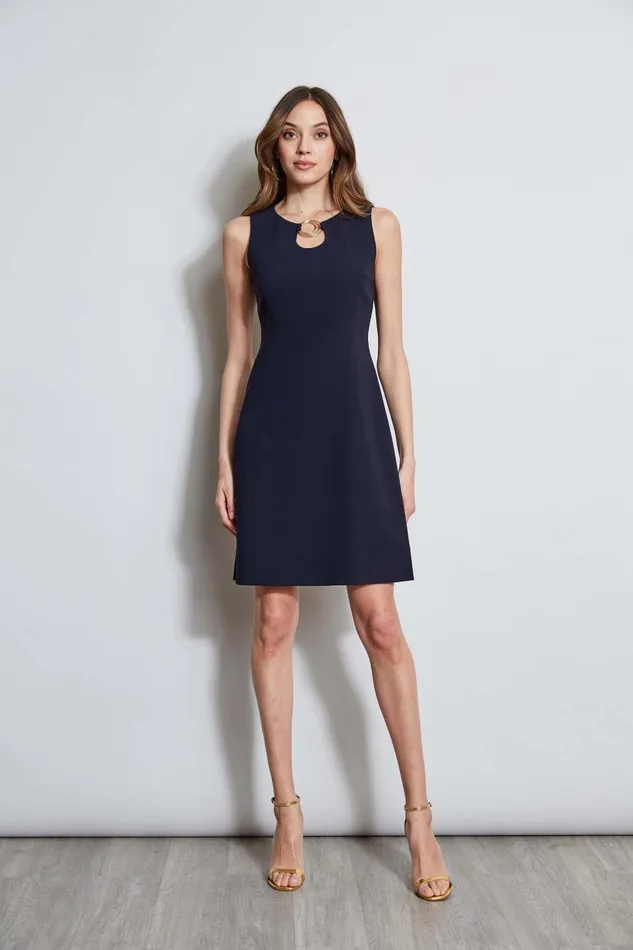 Outlet 8211 Women Dresses and Jumpsuits Elie Tahari Sleeveless Keyhole Ring Dress Stargazer