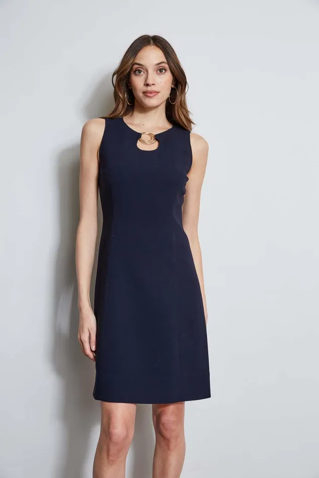 Outlet 8211 Women Dresses and Jumpsuits Elie Tahari Sleeveless Keyhole Ring Dress Stargazer