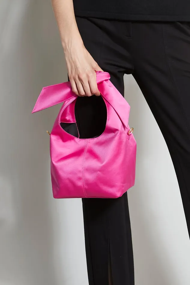 Outlet 8211 Women Handbags Elie Tahari Small Satin Knot Handbag Cyclamen