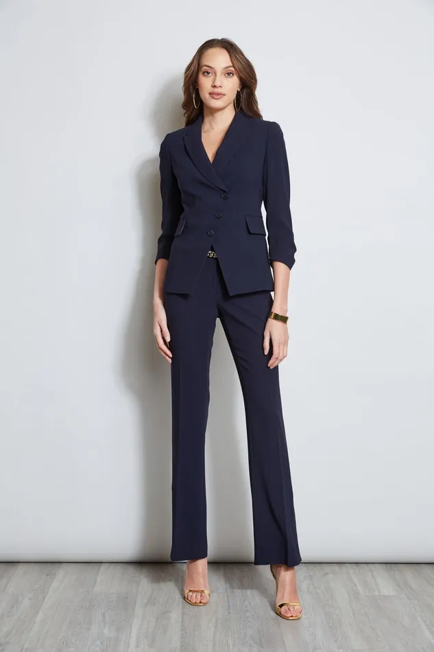 Outlet 8211 Women Jackets and Blazers Elie Tahari 3 Button Ruched Sleeve Blazer Stargazer