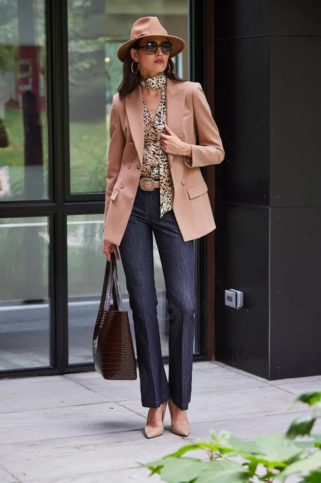 Outlet 8211 Women Jackets and Blazers Elie Tahari 7 Button Blazer Camel