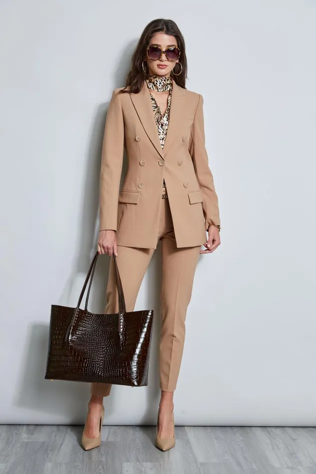 Outlet 8211 Women Jackets and Blazers Elie Tahari 7 Button Blazer Camel
