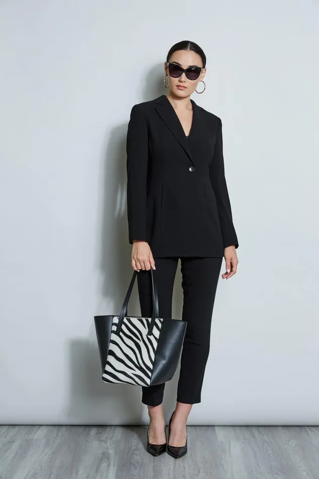 Outlet 8211 Women Jackets and Blazers Elie Tahari Asymmetric Single Button Blazer Black
