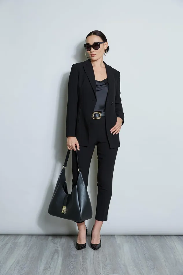 Outlet 8211 Women Jackets and Blazers Elie Tahari Asymmetric Single Button Blazer Black