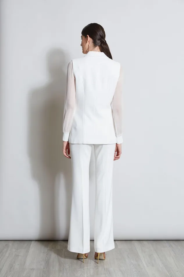 Outlet 8211 Women Jackets and Blazers Elie Tahari Double Breasted Chiffon Sleeve Blazer Foam