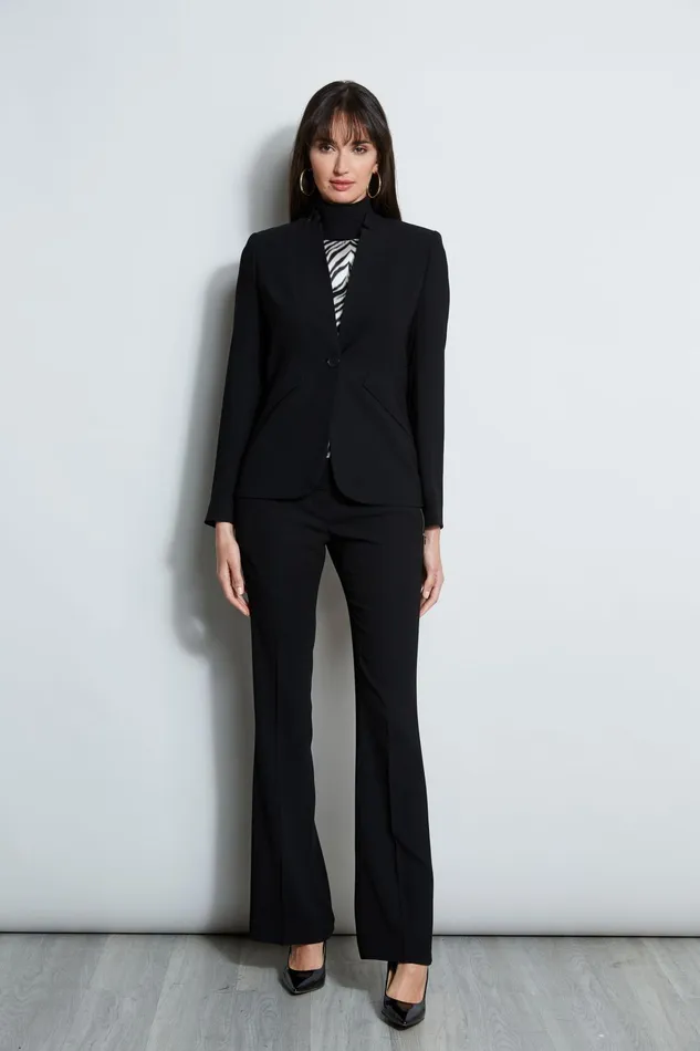 Outlet 8211 Women Jackets and Blazers Elie Tahari Notched Collar Panel Blazer Black