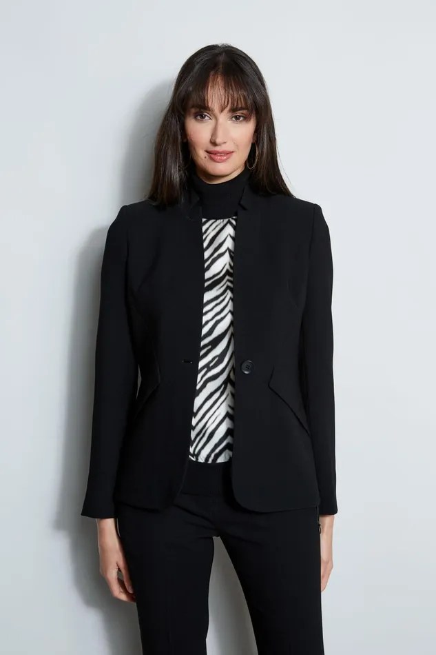 Outlet 8211 Women Jackets and Blazers Elie Tahari Notched Collar Panel Blazer Black