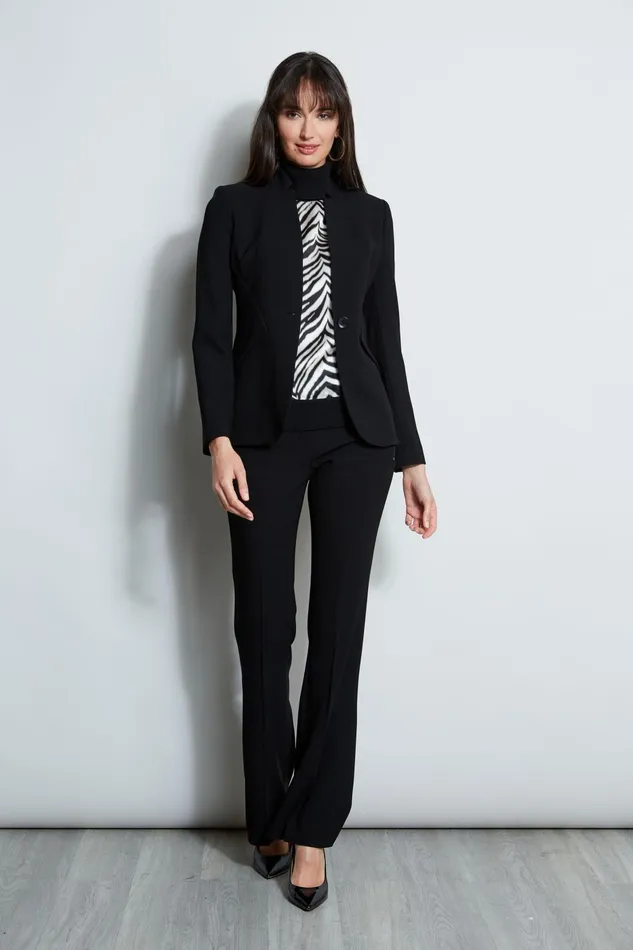 Outlet 8211 Women Jackets and Blazers Elie Tahari Notched Collar Panel Blazer Black
