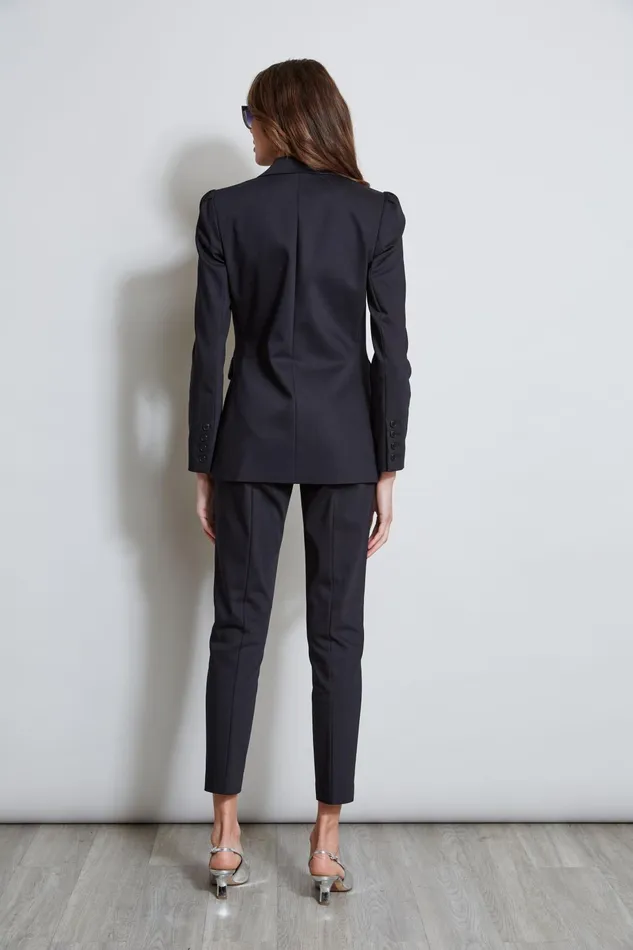 Outlet 8211 Women Jackets and Blazers Elie Tahari Pleat Shoulder Cotton Blazer Black