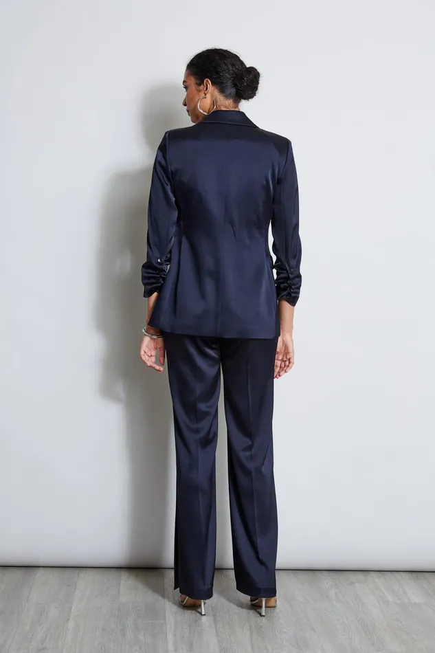 Outlet 8211 Women Jackets and Blazers Elie Tahari Satin Ruched Sleeve Blazer Stargazer