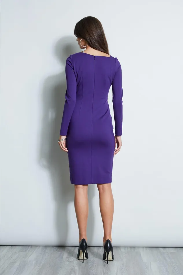 Outlet 8211 Women Short Dresses Elie Tahari Asymmetric Knit Dress Winter Plum
