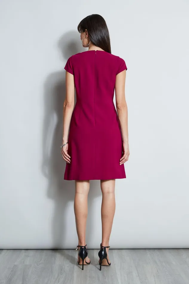 Outlet 8211 Women Short Sleeve Dresses Elie Tahari Chain Zip Dart Dress Boysenberry