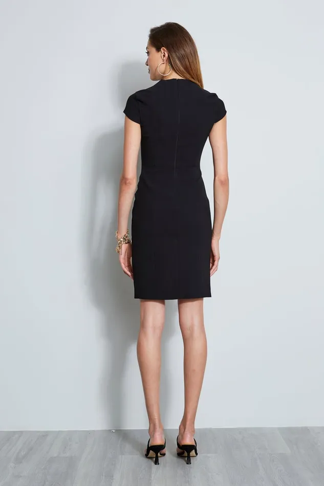 Outlet 8211 Women Short Sleeve Dresses Elie Tahari Freida Dress Black