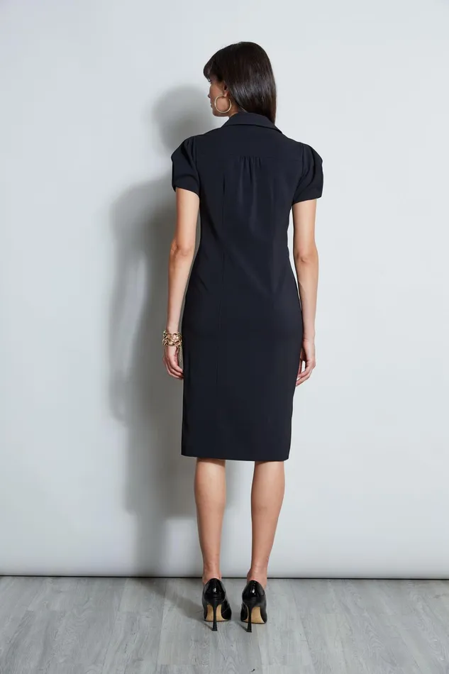 Outlet 8211 Women Short Sleeve Dresses Elie Tahari Short Sleeve Twist Dress Black