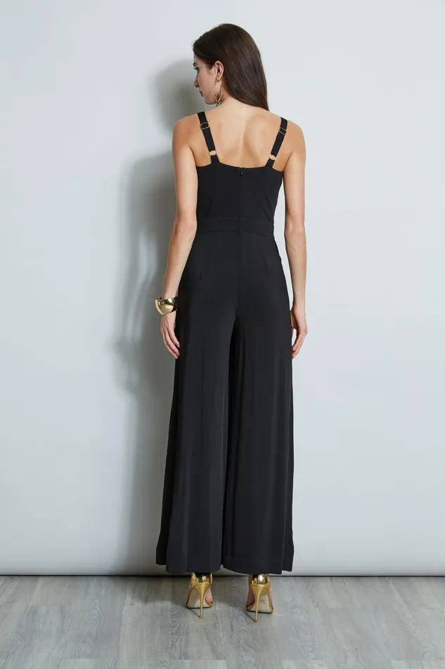 Outlet 8211 Women Sleeveless Dresses Elie Tahari Wide Leg Twist Jumpsuit Noir