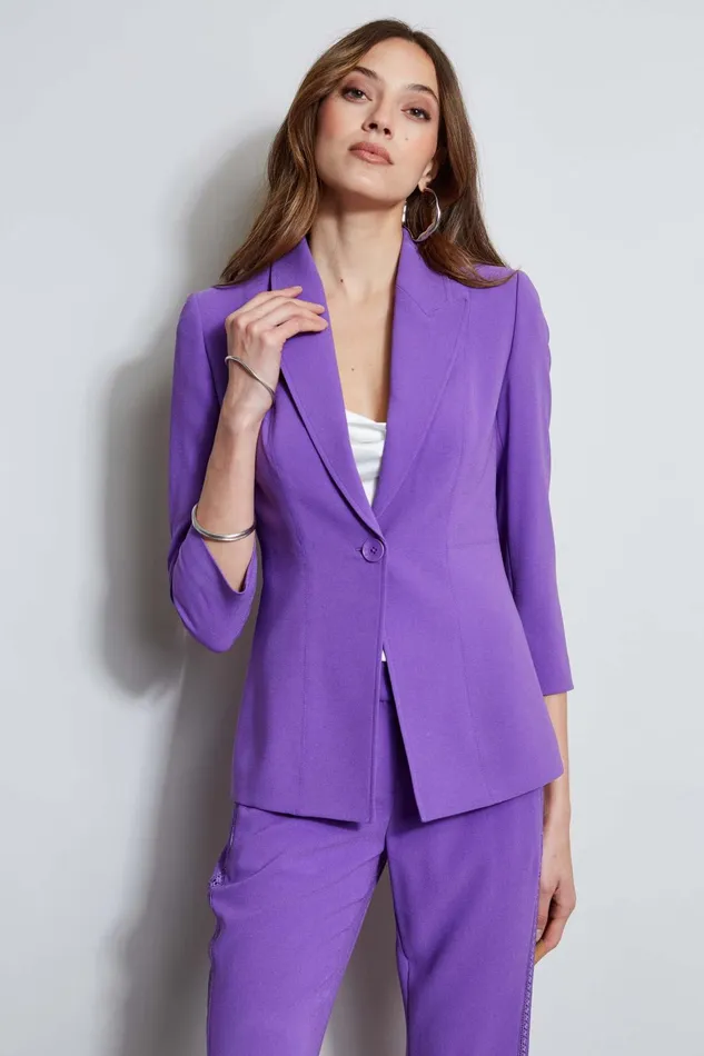 Outlet 8211 Women Suiting Elie Tahari Single Breasted Dart Blazer Violet