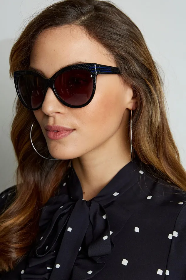 Outlet 8211 Women Sunglasses Elie Tahari Oversized Detail Sunglasses Black