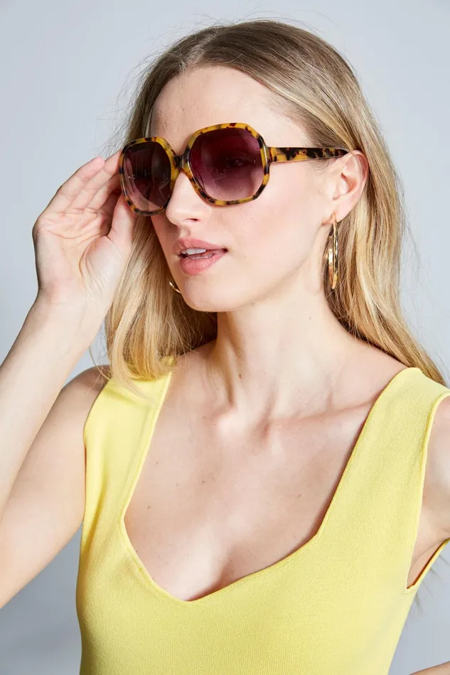 Outlet 8211 Women Sunglasses Elie Tahari Oversized Sunglasses Tokyo Tortoise