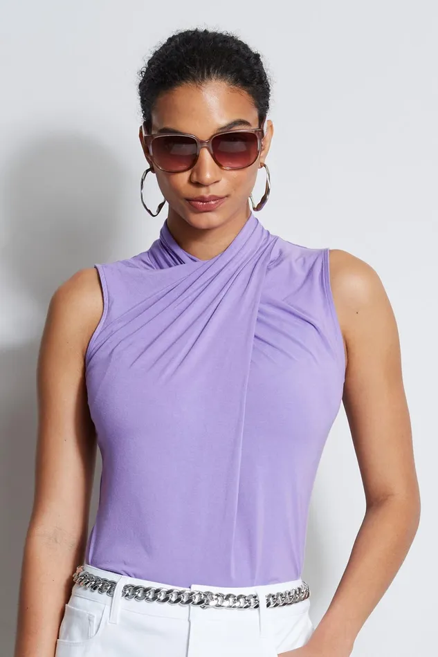 Outlet 8211 Women Tops Elie Tahari Sleeveless Twist Knit Grape