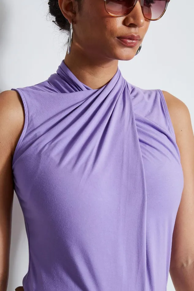 Outlet 8211 Women Tops Elie Tahari Sleeveless Twist Knit Grape
